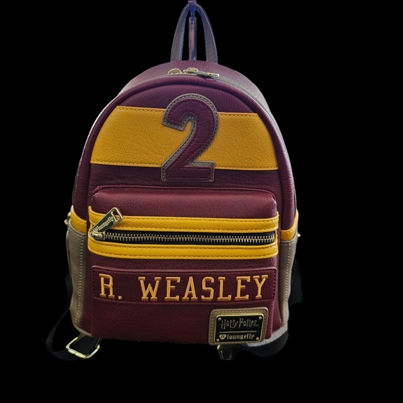 HARRY POTTER RON WEASLEY GRYFFINDOR LEATHER BACKPACK BY LOUNGEFLY - Picture 2 of 16